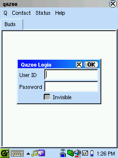 screenshot of qazoo login