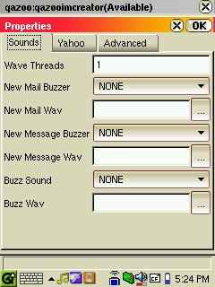 sound properties screenshot